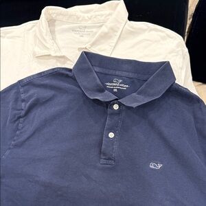 Vineyard Vines Men's Polo Shirt - Classic Blue and White